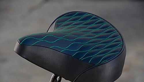 NEW- Quilted GEL Seat/Saddle for BEACH Cruiser Bike - Black w/green stitching