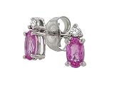Genuine 14k Gold Pink Sapphire Earrings - White or Yellow Gold 0.64 cts