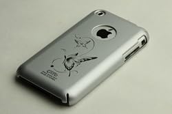 Apple iPhone Soft Polycarbonate Slim fit Case - Silver with Butterfly Tattoo (Cozip Brand) Made in Korea