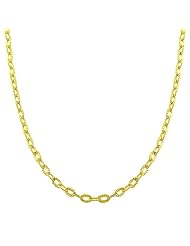 14 Karat Yellow Gold Diamond-cut Flat Cable Link Necklace