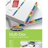 Wilson Jones MultiDex Index Dividers, Numbered 1-31, 31 Tabs per Set, Letter Size, Multi-Color (90103B)