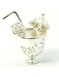 .925 Sterling Silver " Tropical Drink " for Pandora Chamilia Kays Troll European Story Charm Bracelets