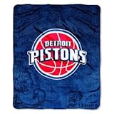 Detroit Pistons 50" x 60" Micro Raschel Throw Polyester Binding Graphic Background Durability