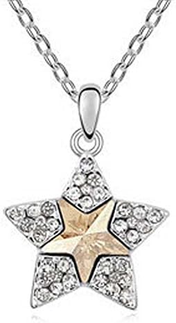 HelloAngela Lady the Love of Double Stars Crystal Necklace(C2)