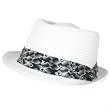 DIAMOND CROWN PP WATERPROOF FEDORA 3 PLEAT HAT WHITE LARGE - EXTRA LARGE