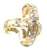 Beautiful 24k Gold Tri-Tone Layered GL Diamond Cut Heart Hoop Earrings (1 1/2