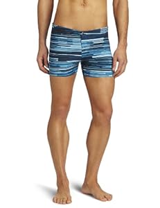 Speedo Men's Linear Motion Square Leg Swimsuit, Blue Aster, Medium