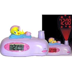 Warner Bros Tweety Bird Figure Projection LCD Clock