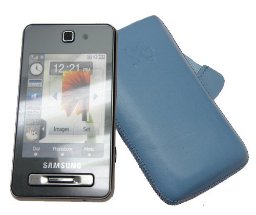 Suncase Ledertasche f&uuml;r Samsung SGH F480 F480i Blau Preisvergleich