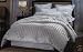 WHITE DAMASK STRIPE GOOSE DOWN COMFORTER 600-THREAD-COUNT EGYPTIAN COTTON - CALIFORNIA KING 600TC