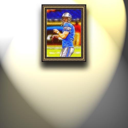 Completely Handpainted American Football Sport Painting, Custom Order FL7024, Oil on Canvas, with Option to Paint Jerry, Brett & Co. from Any Other Favorite Photograph or Picture, Unframed, Size 19'' x 26