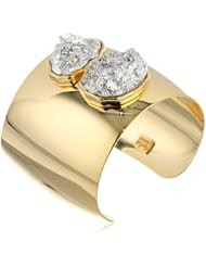 Roman Luxe Two-Tone Silver- and Gold-Plated Nugget Cuff Bracelet, 7"