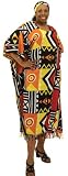 Bright Mudprint Design Caftan Kaftan With Matching Headwrap