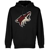 NHL Old Time Hockey Phoenix Coyotes Black Big Primary Logo Pullover Hoodie Sweatshirt (Medium)