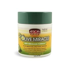 African Pride Formule anti-casse Olive Miracle - Pour le traitement des cheveux cassants, fourchus et secs - 177 ml