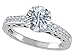 1.31 cttw Zoe R(tm) 14k White Gold Genuine White Topaz and Diamond Solitaire Engagement Ring - 14kt White Gold