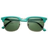 Retro Brow Multi-Color Half Frame Style Wayfarer Sunglasses