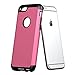 LUVVITT [Ultra Armor] Shock Absorbing Case Best Heavy Duty Dual Layer Tough Cover designed for Apple iPhone 6/6s Plus - Black / Pink