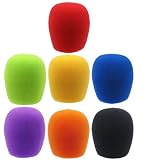 GLS Audio Mic Wind Screen - Color Microphone Windscreen - Mike Wind Screens fit all standard size Mics - Color Windscreens 7 PACK