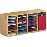 Safco Products 9423MO Wood Adjustable Literature Organizer, 24 Compartment, Oak