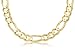 14K Solid Yellow Gold Figaro Link Chain Necklace 12mm Wide 22