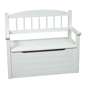 Gift Mark Natural Deacon Style Toy Box with Spindle Back and Arm Rests