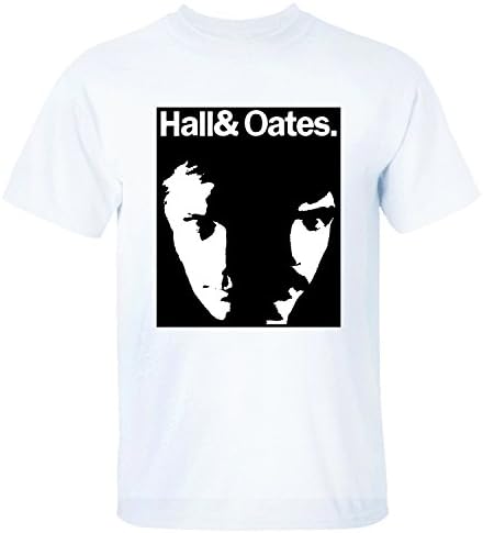 SKNO Men's Hall & Oates ComfortSoft Round Neck T-Shirt white M