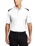 Greg Norman Men's Center Block Performance Polo,White,Medium