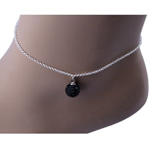 Kadima Swarovski Elements Crystal Disco Ball 10mm Bracelet,Bracelet Length 8.5 Inches,Black