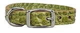 Croco - Faux Crocodile Leather Collar - 1/2 in. x 14 in. - Green