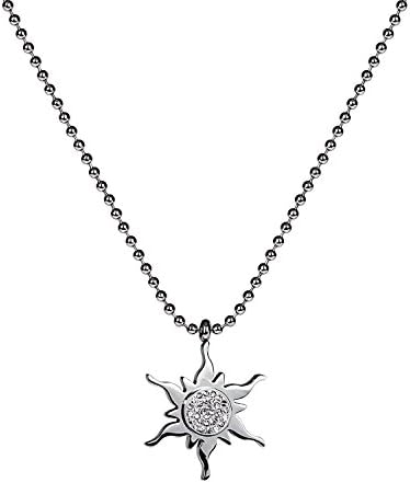 Stainless Steel Jewelry Crystal Love Women's Men's Flower Star Hot Sun Fire Pendant Necklace Silver-Color
