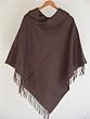 Cashmere and Fine Wool Poncho, 50% Off, Dark Chocolate, Valentine Season Purchase Get a Scarf Free