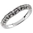 14K White Gold Vintage Style Diamond Wedding Band