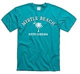 Myrtle Beach South Carolina Palmetto & Moon Short Sleeve Men's T-Shirt MediumTropic Blues