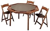 IMAGE OF Kestell Poker Table - Contemporary Folding Table Oak Wood 52 Inch