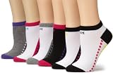 Steve Madden Womens 6 Pack Athletic Low Cut Socks, White, 9-11