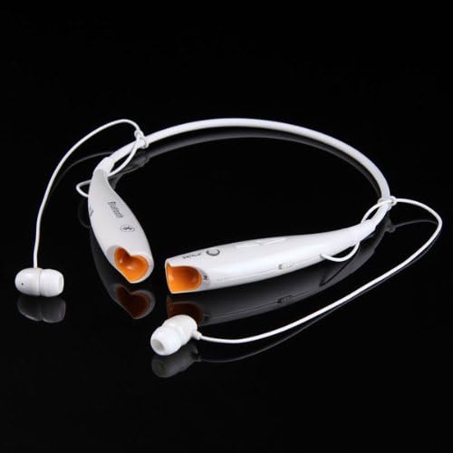 Masione New HV-800 Wireless Music Stereo Bluetooth Headset Universal Vibration Neckband Style Headset Earphone Headphone For cellphones such as iPhone, Nokia, HTC, Samsung, LG, Moto, PC, iPad, PSP and so on & enabled Bluetooth - Orange/White