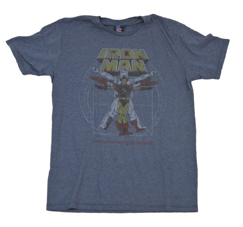  Junk Food Iron Man Vintage T-Shirt - Blue