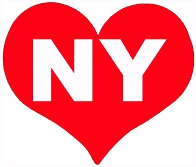 HEART NY NEW YORK LOVE 5" (color: RED) Vinyl Decal Window Sticker for Cars, Trucks, Windows, Walls, Laptops, and other stuff.