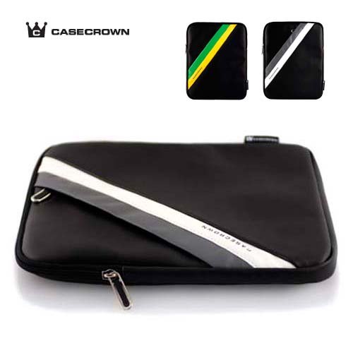  CaseCrown Dual Slash Synthetic Leather Sleeve Case (Grey/White Stripe) for ASUS Eee Pad Transformer