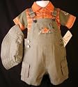BT Kids Spring Summer Baby Boys Kaki Green Dinosaur Overall Short Set