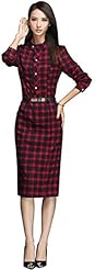 Checkered Print Plaid Print Cotton Lace Belted Vintage Fall Winter Midi Dress 