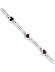 Genuine 14K Yellow Gold White Gold 2.9Ct. Garnet Bracelet 8 Grams Of Gold 100% Satisfaction Guaranteed.