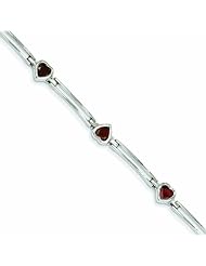 3 Carat 14K White Gold 2.9ct. Garnet Bracelet 7.25 Inches