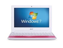 Acer Aspire One Happy 10.1 inch Netbook (Intel Atom N450 Processor, 1GB RAM, 250GB HDD, Wifi, Webcam, 8hrs battery life, Windows 7 Starter&Android) - Candy Pink