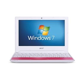 Acer Aspire One Happy 10.1 inch Netbook (Intel Atom N450 Processor, 1GB RAM, 250GB HDD, Wifi, Webcam, 8hrs battery life, Windows 7 Starter&Android) - Candy Pink