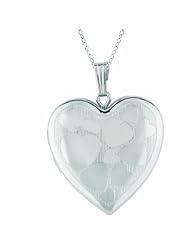 Sterling silver Heart Shaped Locket w/ hearts Necklace