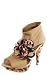 Lexus58 Lycra Side Flower Ankle Booties TAN
