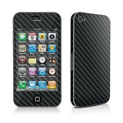 iPhone 4 / 4S Skin Cover Geh�use Design Schutzfolie, Sticker + Bumper Skin Set und Wallpaper - Carbon Look