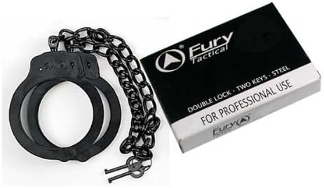 Fury Sporting Cutlery 15905 Professional Double Lock Leg Iron, Oversized, w/Key, Black
